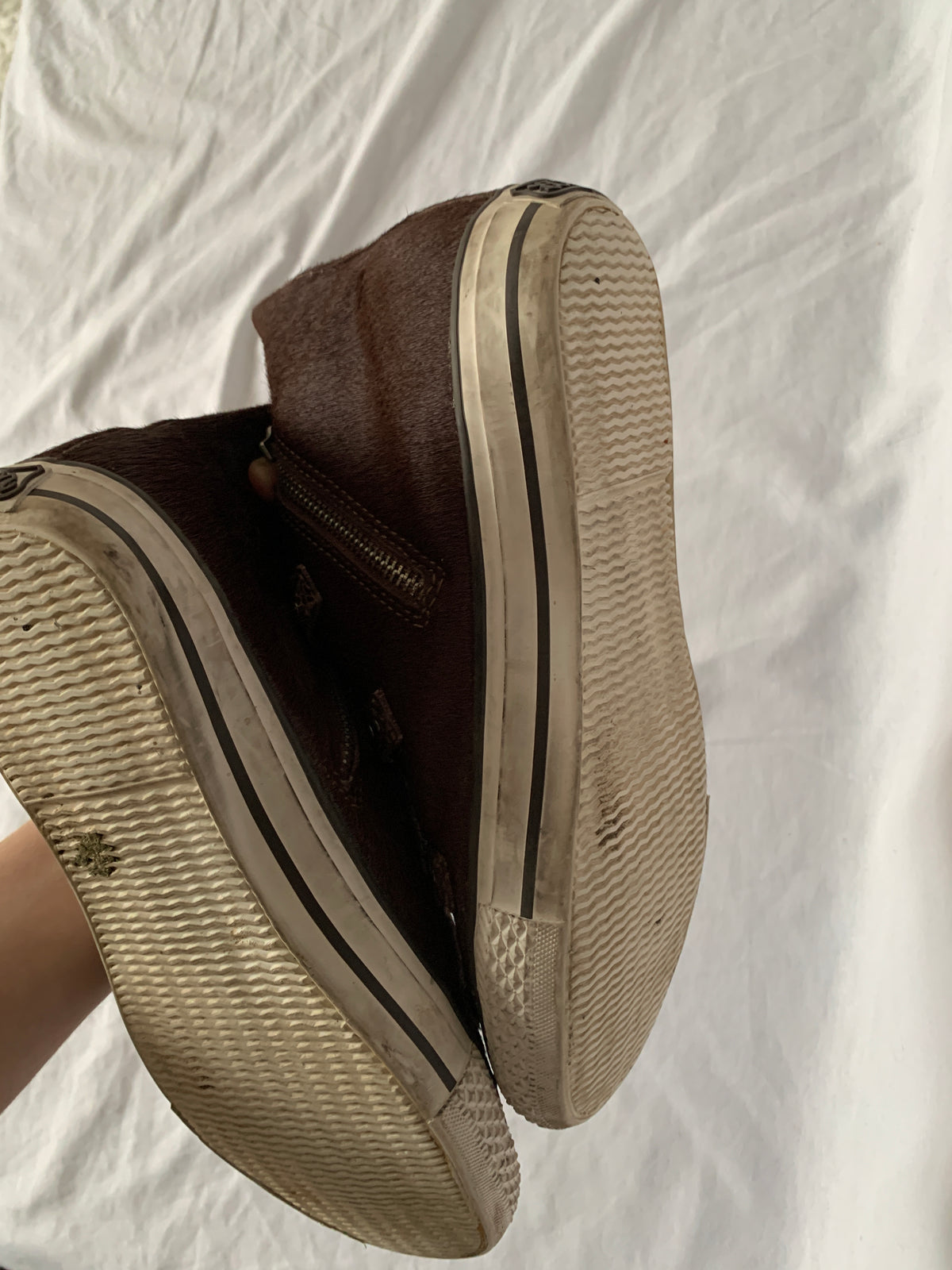 studded fur ash sneaker size 37
