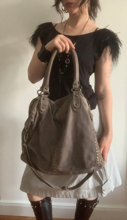big slouchy studded bag