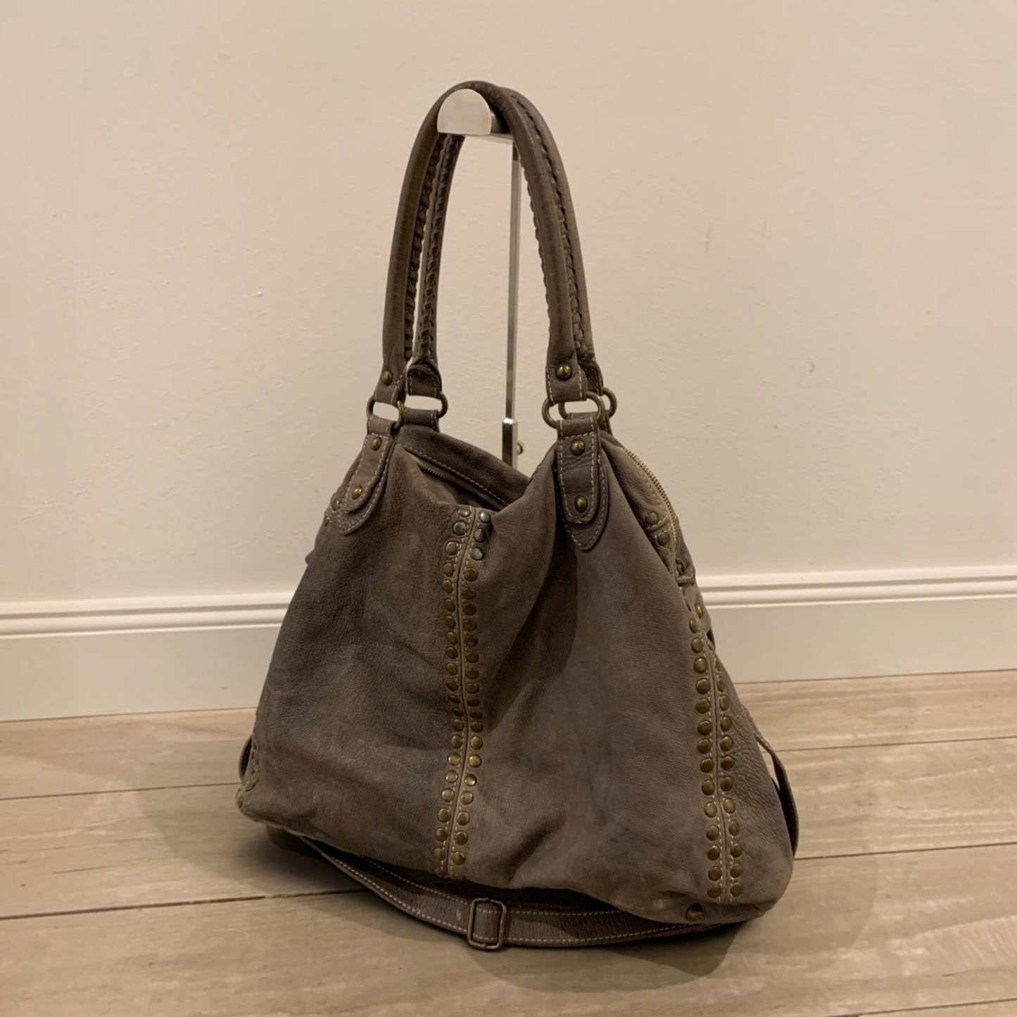 big slouchy studded bag
