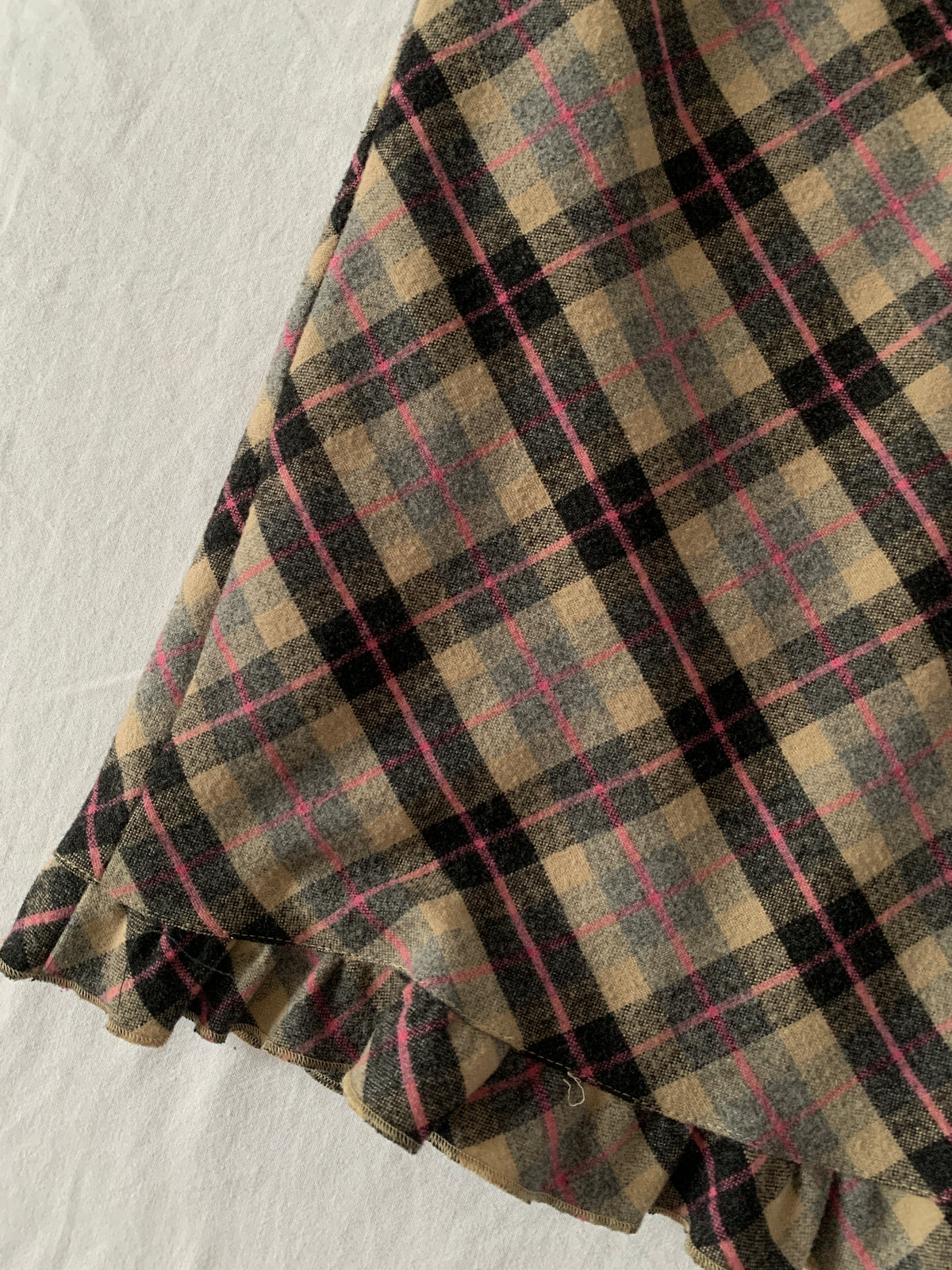 plaid midi skirt size s